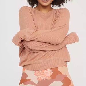 Aerie Offline medium ribbed sweater tee, long sleeved, slouch fit